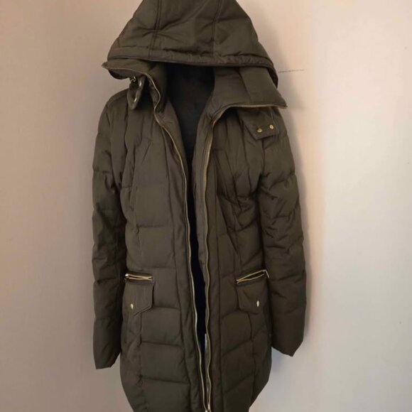 Cole Haan Size Medium Down-Blend Olive Puffer Jacket - Picture 3 of 8